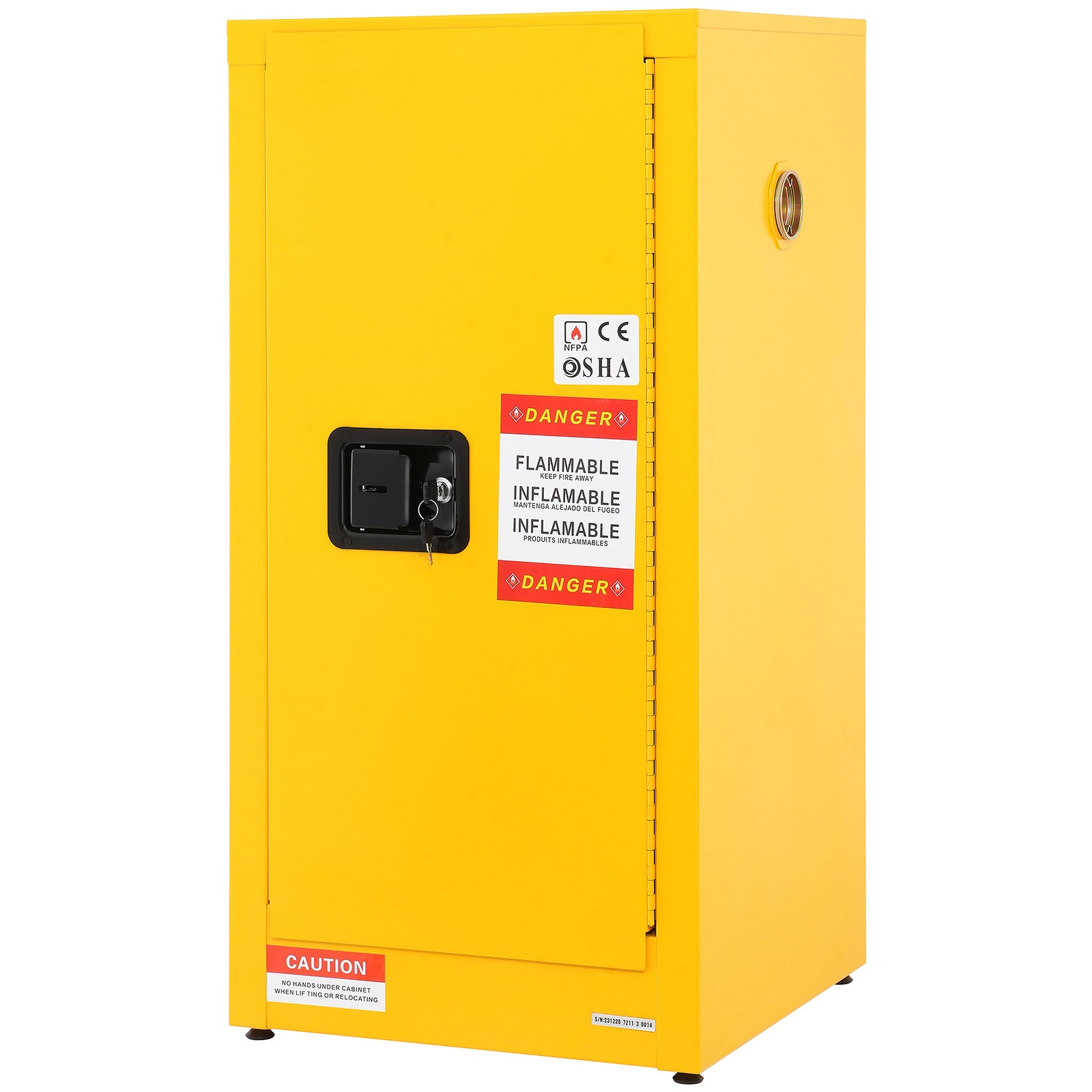 Flammable Storage Cabinet Galvanized Steel Safety Unit With Shelf_voghion.com